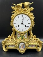 A. Brocot & Delettrez Gilded Antique Mantle Clock