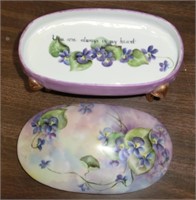 8" oval dresser box hand painted by Mary S