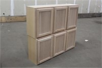 (2) 3-Door Upper Cabinets, Approx 54"x12"x24"