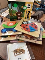 6 small wooden puzzles for ages 1-3