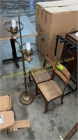 Floor Lamp, Antique Kids School Chairs