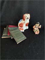 CERAMIC STAFFORDSHIRE DOG FIGURINE, 5 MINIATURE