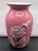 Teleflora Pink Ceramic Vase Flowers & Hummingbird