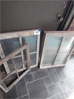 Lot of 3 old wooden windows