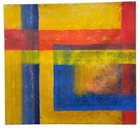 Mid Century Abstract Oil on Canvas, Wall Size