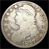 1827 Sq. Base 2 Capped Bust Half Dollar NICELY