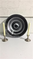 Large Art Deco Bowl & Candle Holders T16A