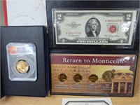 RETURN TO MONTICELLO CURRENCY SET, MONROE DOLLAR