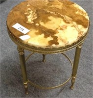 BRASS AND ONYX ACCENT TABLE