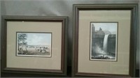 Pair Of framed Lithographs, Approx. 15 1/2"×18