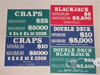 5 Casino Table Game Signs