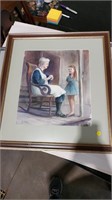 Framed watercolor grandma &girl