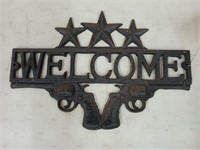 Cast iron welcome sign 9x13
