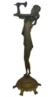 Antique Art Deco era Figural Lady Smoking Stand