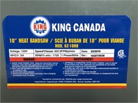 KING CANADA 10" MEAT BANDSAW