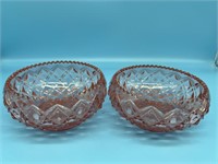 2 Imperial Little Jewel Pink Glass Bowls
