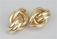 Gold Tone Knot Earrings.