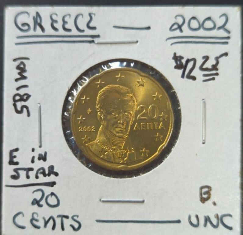 Uncirculated 2002 Greek coin