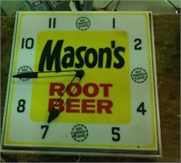 Mason's Root Beer electric clock