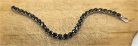 8" Sterling Silver & Black Onyx Tennis Bracelet