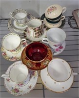 ASSORTED CUPS AND SAUCERS