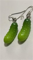 Pickle earrings! 2 inches long, new