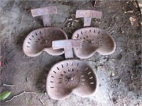 3 Metal Tractor Seats *Rough & Rusted*