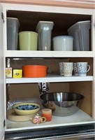 Kitchen cabinets contents-Tupperware etc