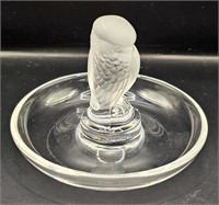 Lalique Owl Ring Dish- Signed