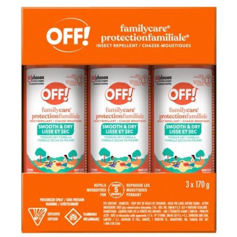 3-Pk OFF! Familycare Smooth & Dry Insect, Mosquito