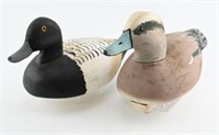 Carved Bluebill drake decoy unsigned and carved