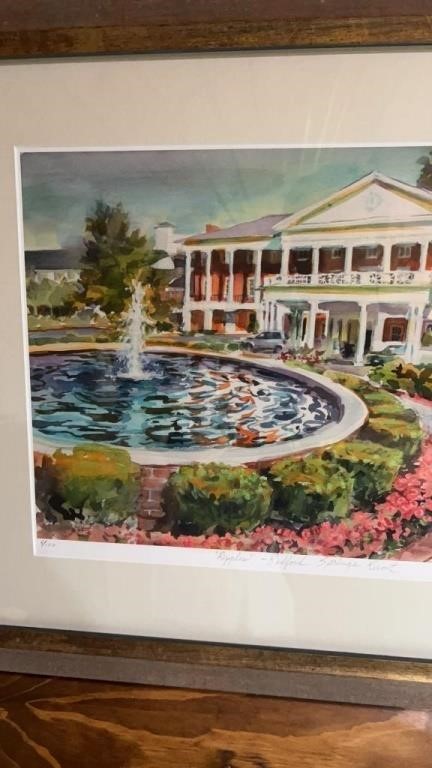 Hanging Signed Painting of Bedford Springs