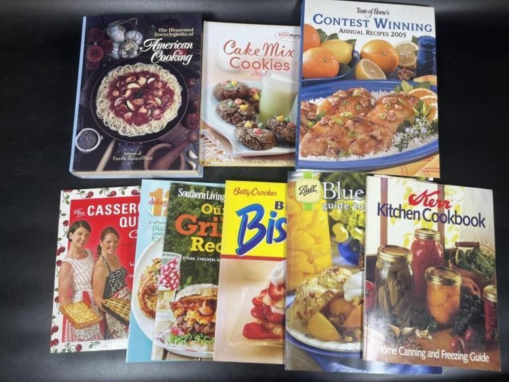9 Assorted Cookbooks
