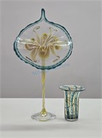 1978 Vandermark Art Glass + Mdina Glass Vase