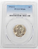 1944-S SILVER WAR NICKEL - PCGS MS66