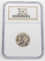 1944-P SILVER WAR NICKEL - NGC MS66