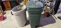 2 trash cans