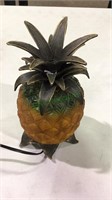 Glass pineapple shade table lamp, tested and