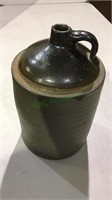 Large 2  gallon stoneware jug, brown top