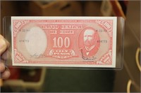 Uncirculated 1961 100 Cien Pesos Banknote