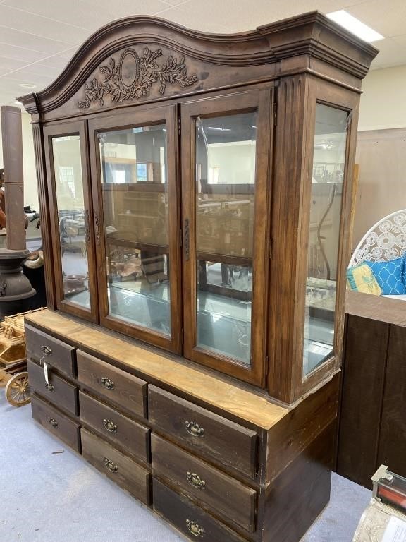 China Cabinet 72"L x 24"W x 89"H As Is