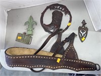 Horse breast strap, Belt Buckle, metal items