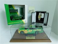 John Deere #97 NASCAR w/ Display Case, JD Watch &