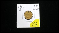 1866-S U.S. $2.50 gold Liberty Quarter Eagle with