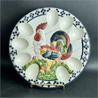 Rooster Egg Plate w/ Stand