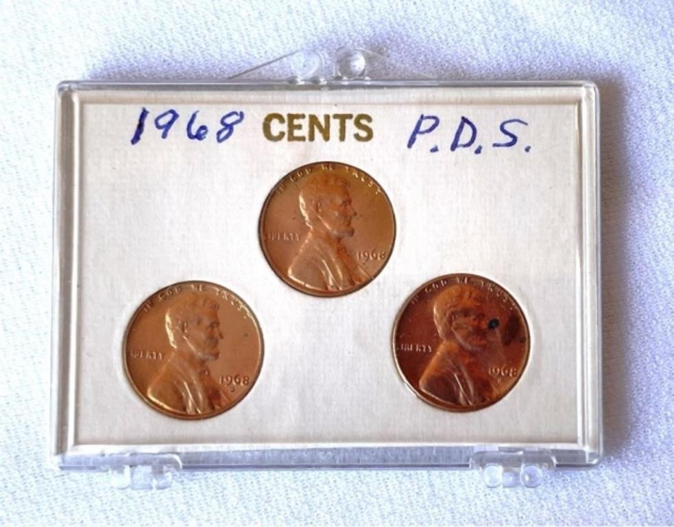 1968 PDS Lincoln Coin Set