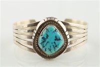 Sterling Silver, Turquoise Band Bracelet