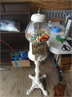 Vintage cast iron  bubble gum machine, 41"h