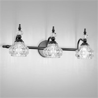 Tipace Black Vintage Crystal Bathroom Vanity Light