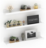 Giftgarden 24 Inch White Floating Shelves for Wall